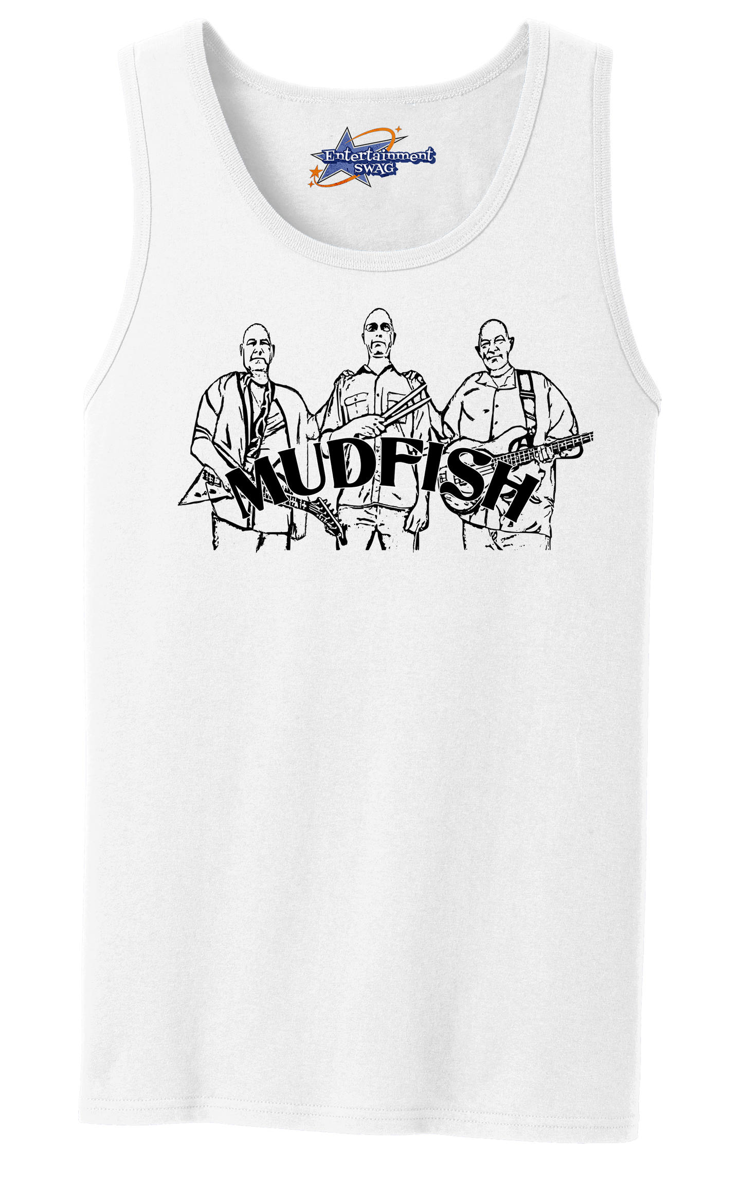 MUDFISH Men's Tank Top - Art on front OR Back. Sizes to 4XL