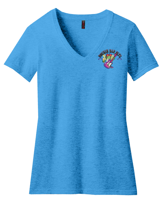 Rockin Bar Flys Womens V-Neck Tee - Customizable Chapter - 4 colors
