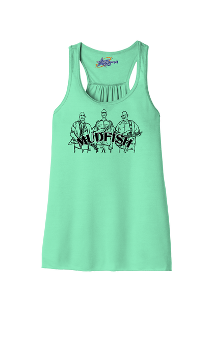 MUDFISH Band Womens Racerback Tanks -many colors