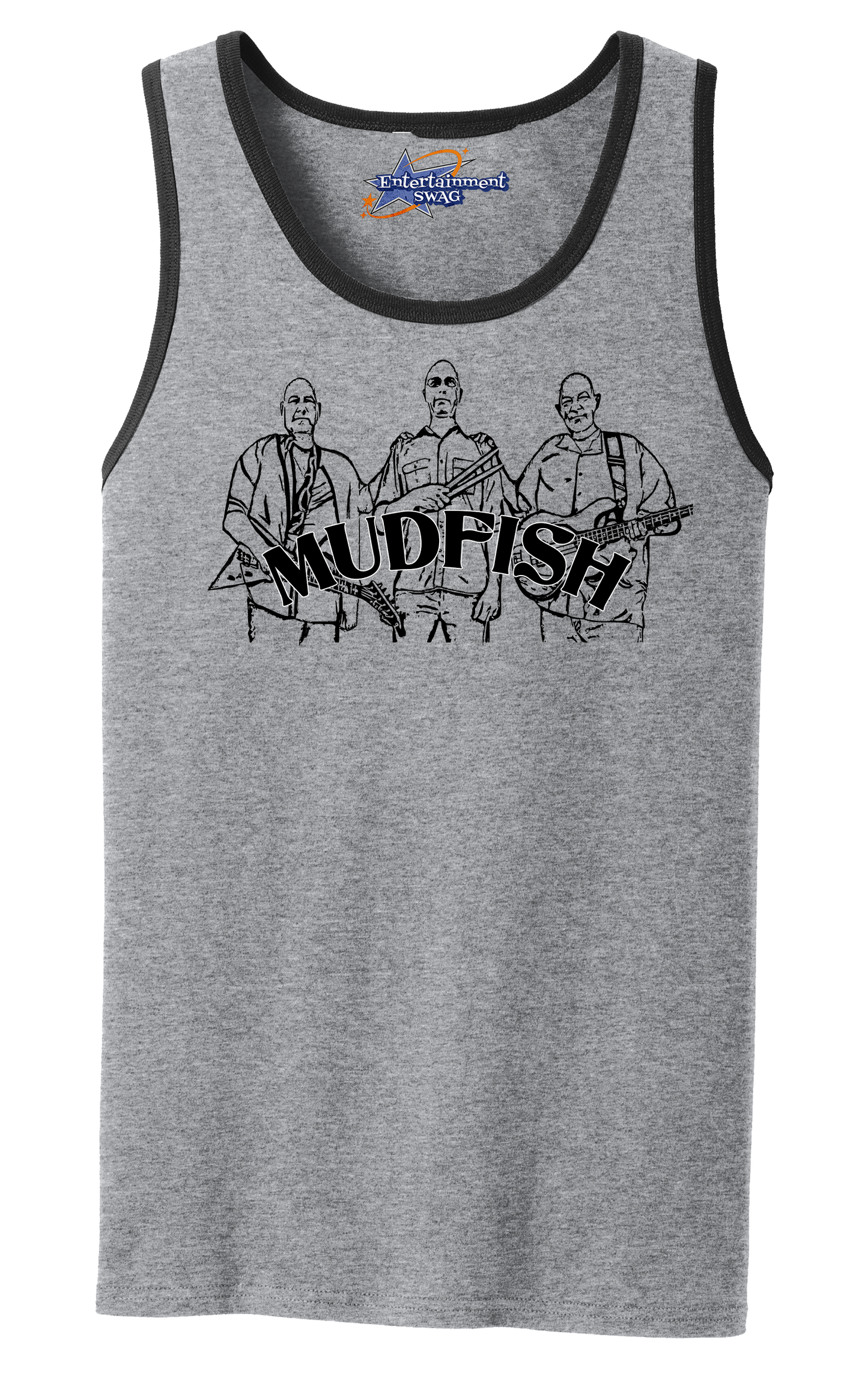 MUDFISH Men's Tank Top - Art on front OR Back. Sizes to 4XL