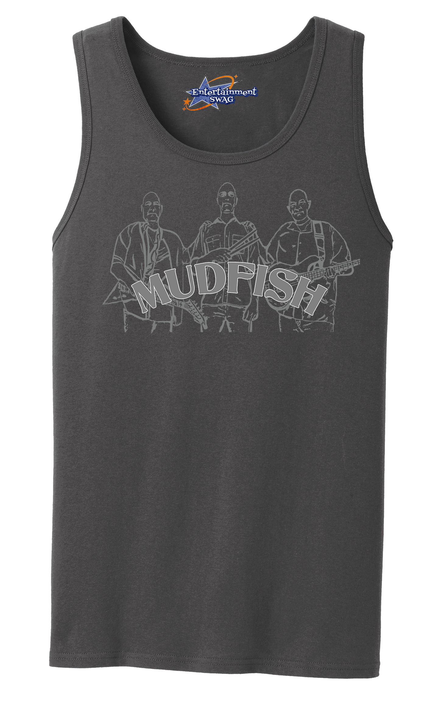 MUDFISH Men's Tank Top - Art on front OR Back. Sizes to 4XL