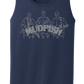 MUDFISH Men's Tank Top - Art on front OR Back. Sizes to 4XL