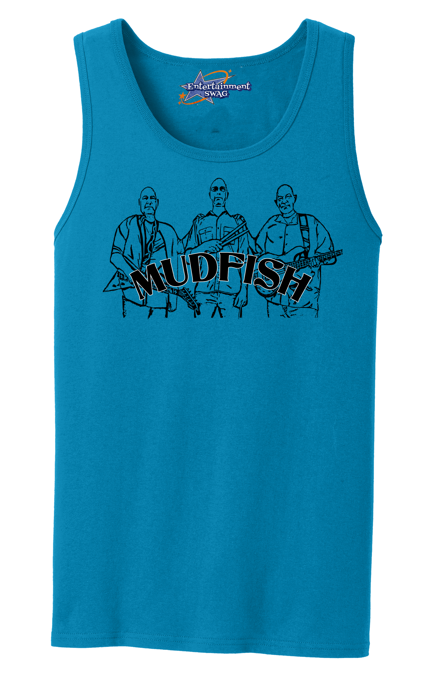 MUDFISH Men's Tank Top - Art on front OR Back. Sizes to 4XL