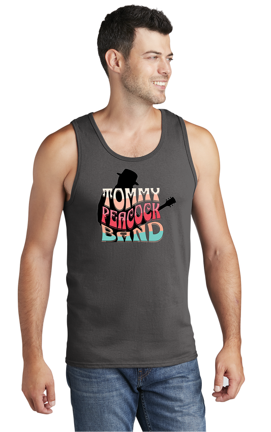 Tommy Peacock Retro Men's Tank Top - Art on front OR Back. Sizes to 4XL