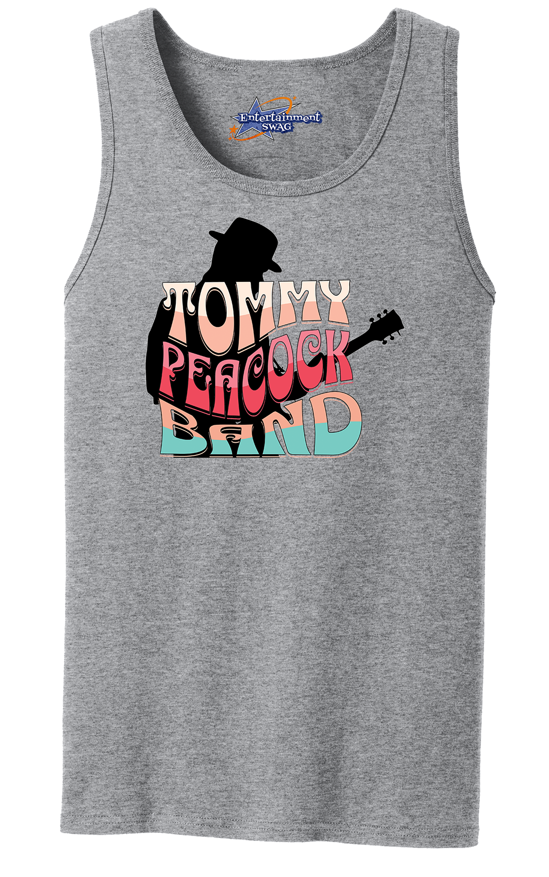 Tommy Peacock Retro Men's Tank Top - Art on front OR Back. Sizes to 4XL