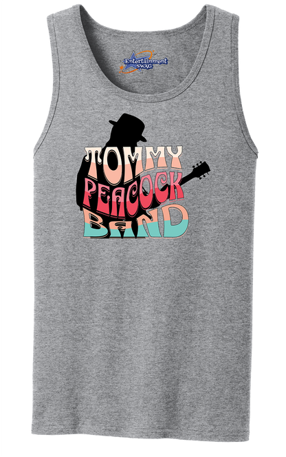 Tommy Peacock Retro Men's Tank Top - Art on front OR Back. Sizes to 4XL