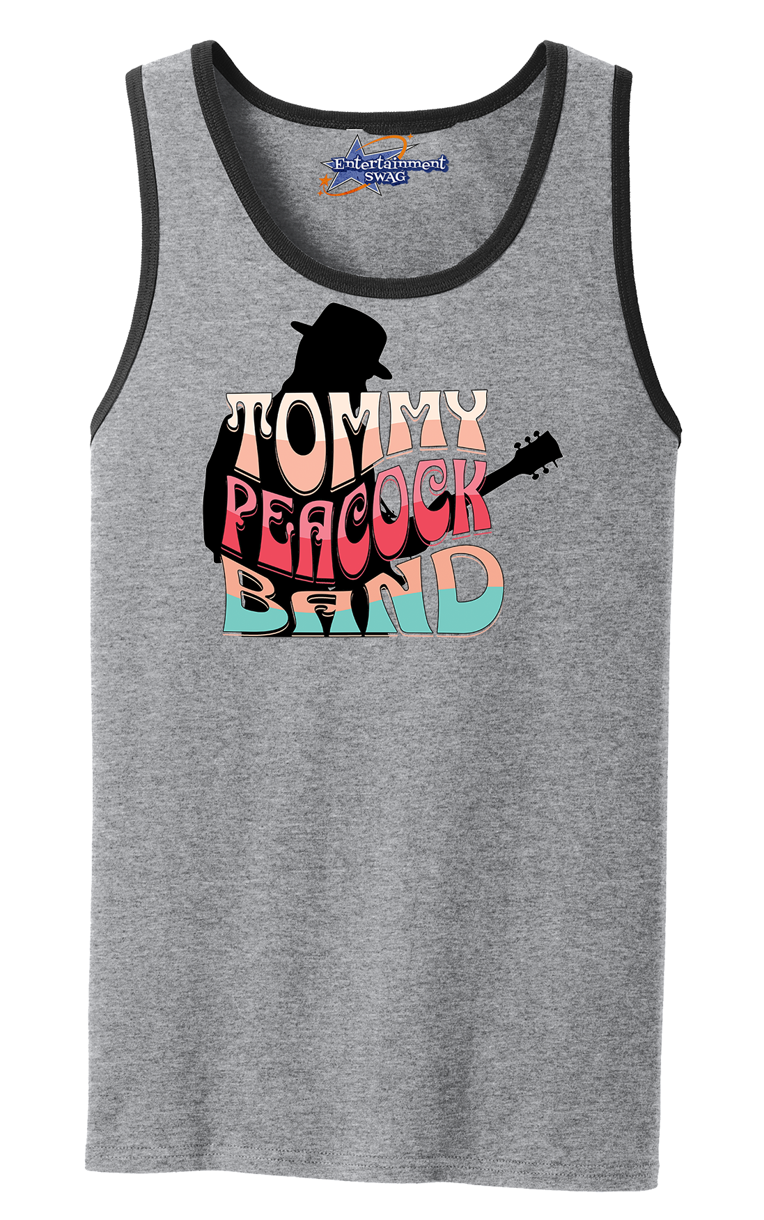 Tommy Peacock Retro Men's Tank Top - Art on front OR Back. Sizes to 4XL