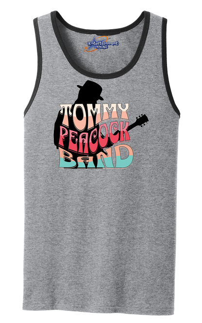 Tommy Peacock Retro Men's Tank Top - Art on front OR Back. Sizes to 4XL