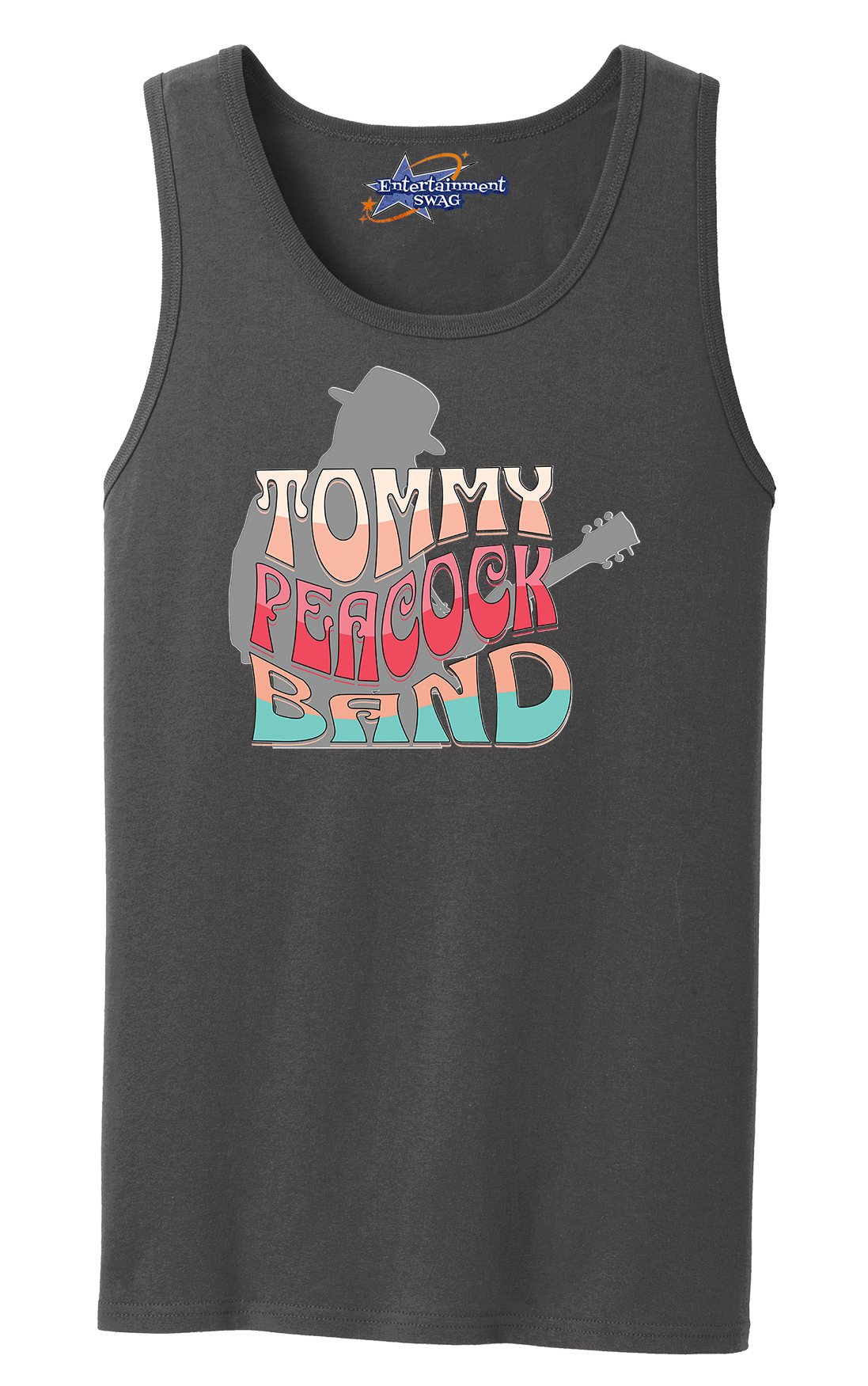 Tommy Peacock Retro Men's Tank Top - Art on front OR Back. Sizes to 4XL