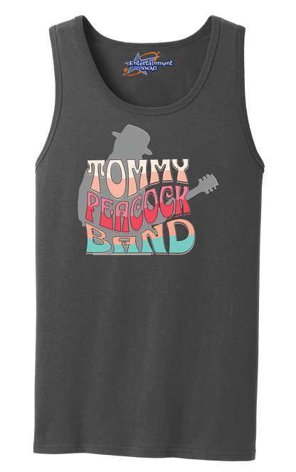 Tommy Peacock Retro Men's Tank Top - Art on front OR Back. Sizes to 4XL