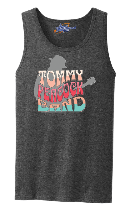 Tommy Peacock Retro Men's Tank Top - Art on front OR Back. Sizes to 4XL
