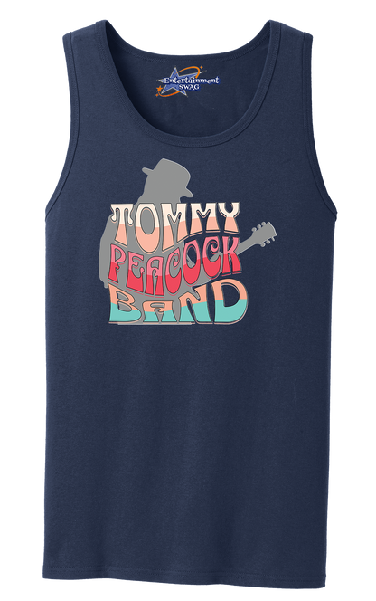 Tommy Peacock Retro Men's Tank Top - Art on front OR Back. Sizes to 4XL