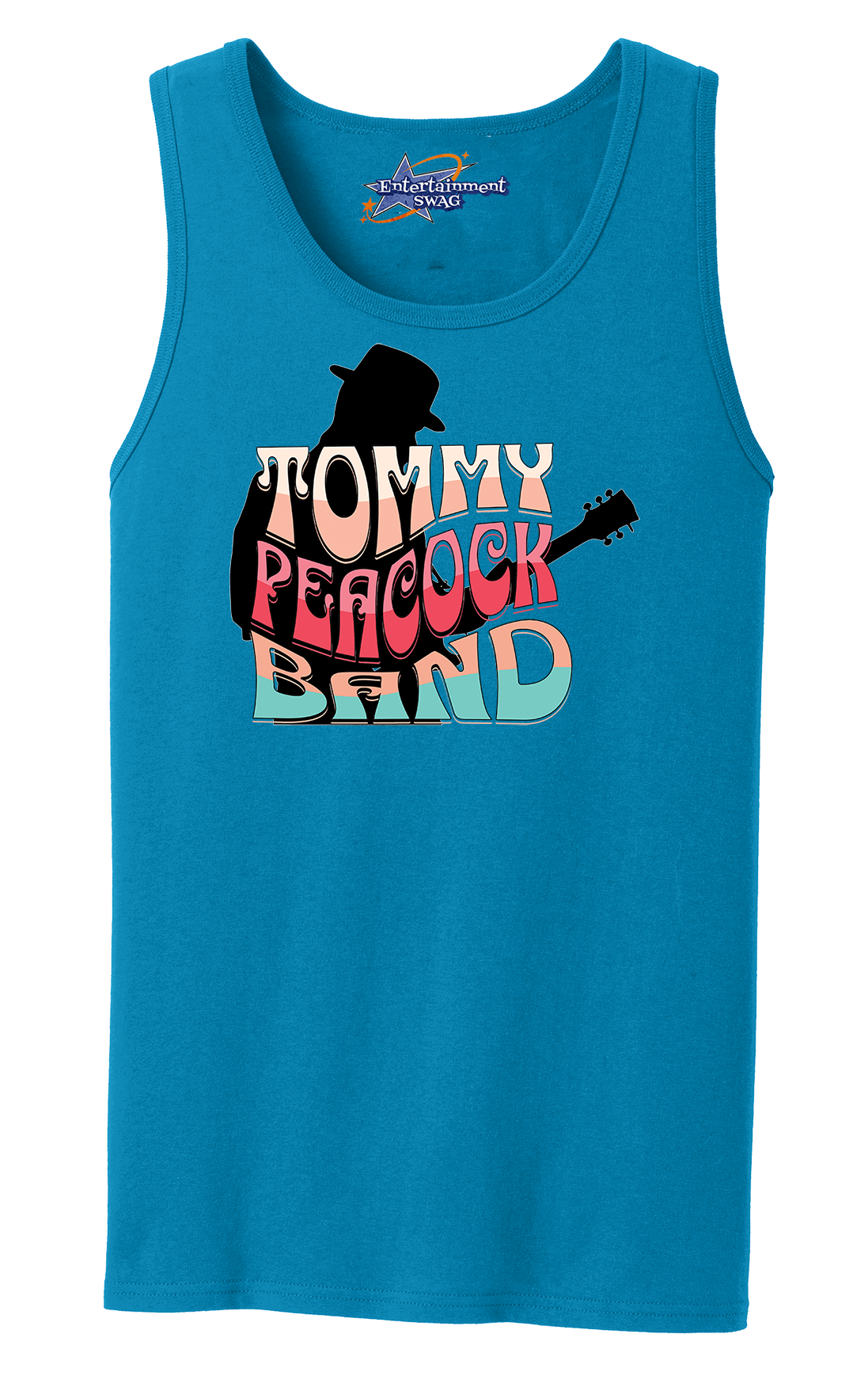 Tommy Peacock Retro Men's Tank Top - Art on front OR Back. Sizes to 4XL