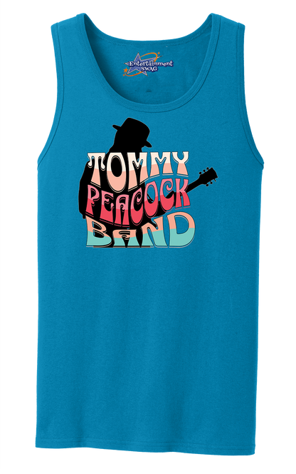 Tommy Peacock Retro Men's Tank Top - Art on front OR Back. Sizes to 4XL