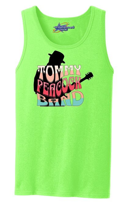 Tommy Peacock Retro Men's Tank Top - Art on front OR Back. Sizes to 4XL