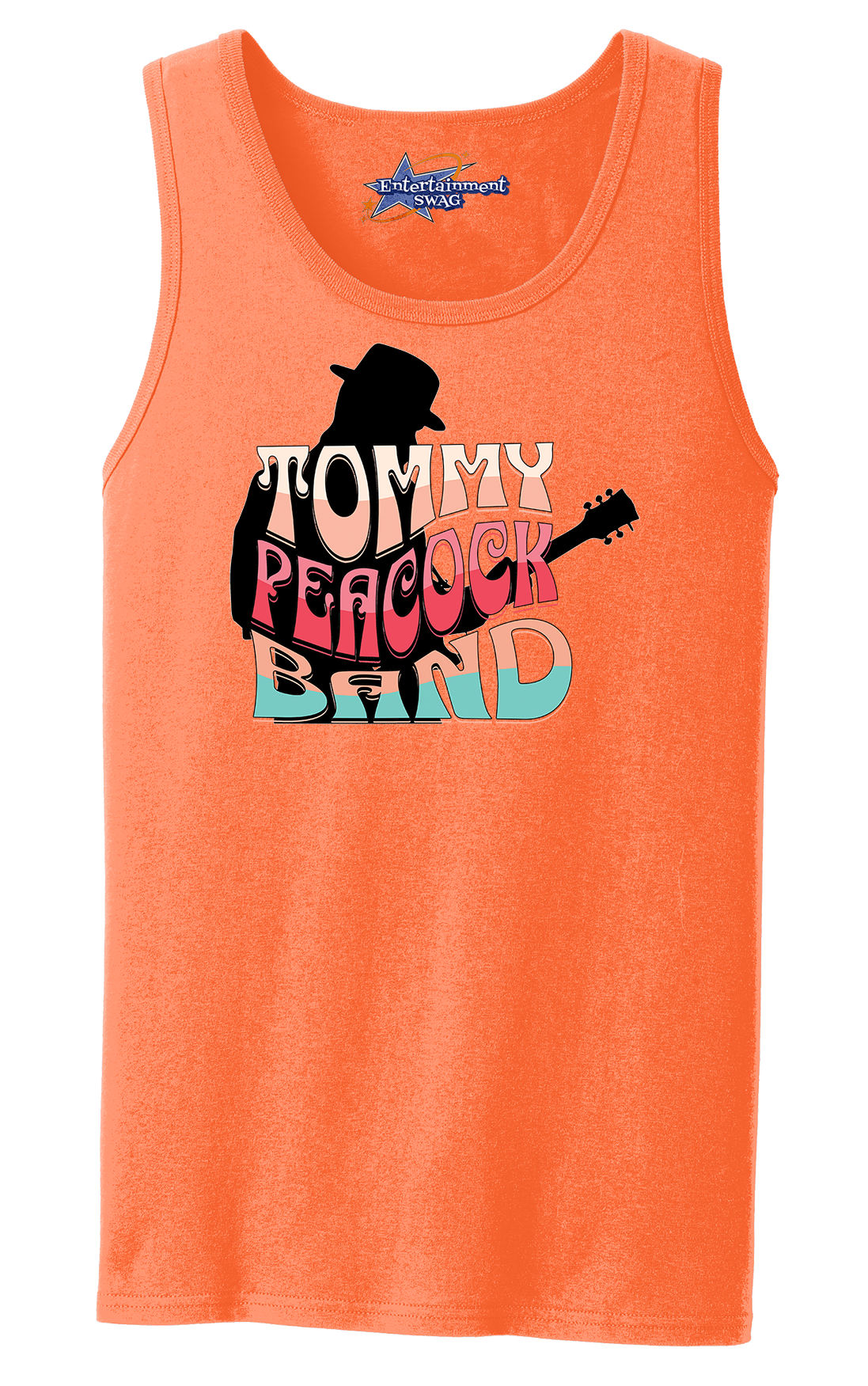 Tommy Peacock Retro Men's Tank Top - Art on front OR Back. Sizes to 4XL