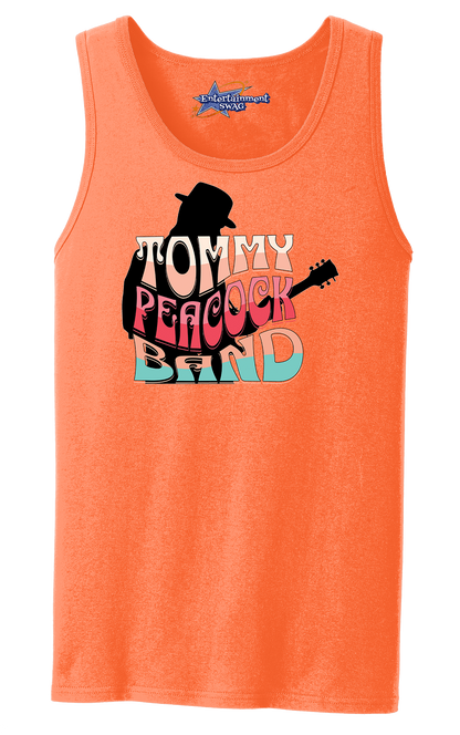 Tommy Peacock Retro Men's Tank Top - Art on front OR Back. Sizes to 4XL