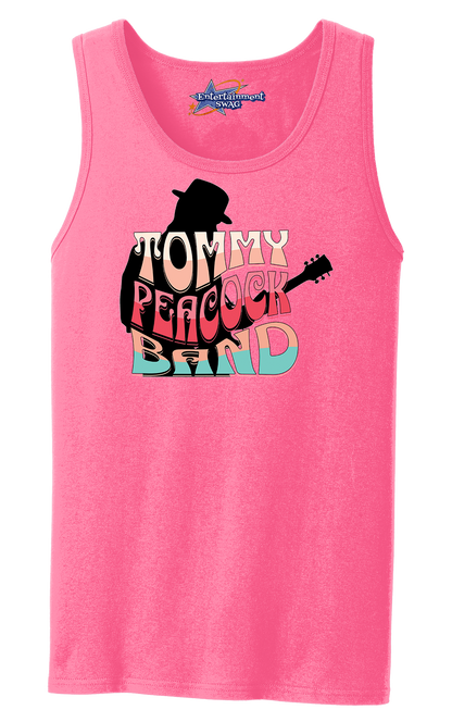 Tommy Peacock Retro Men's Tank Top - Art on front OR Back. Sizes to 4XL