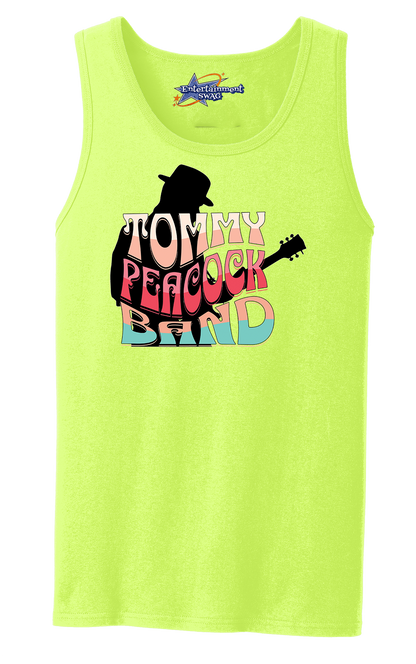 Tommy Peacock Retro Men's Tank Top - Art on front OR Back. Sizes to 4XL