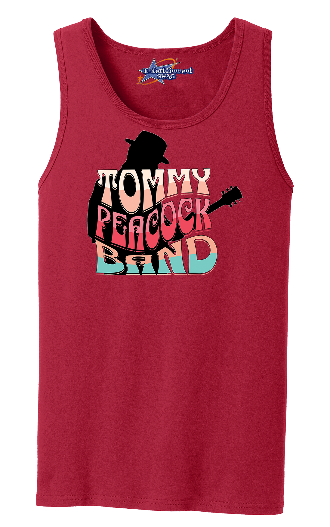 Tommy Peacock Retro Men's Tank Top - Art on front OR Back. Sizes to 4XL