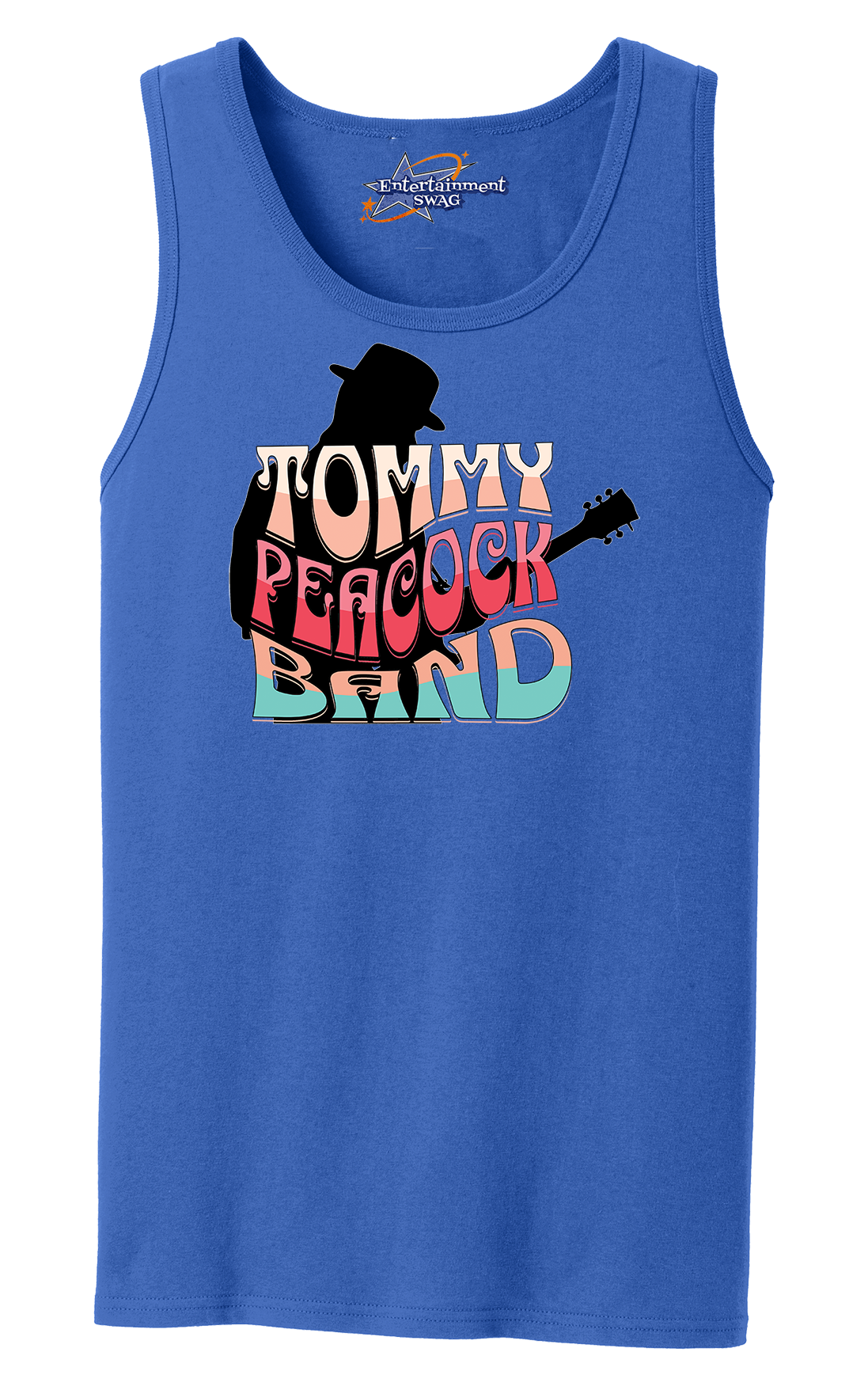 Tommy Peacock Retro Men's Tank Top - Art on front OR Back. Sizes to 4XL