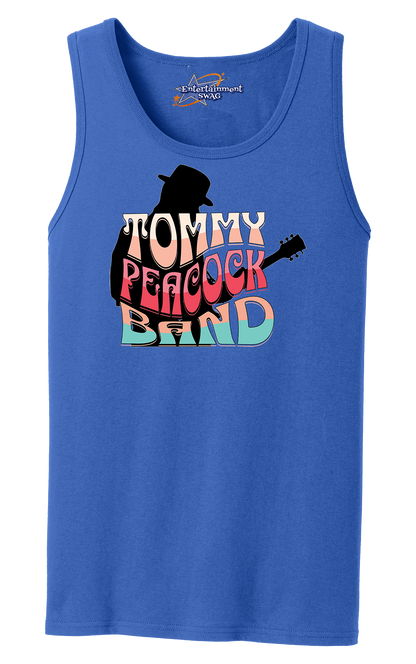Tommy Peacock Retro Men's Tank Top - Art on front OR Back. Sizes to 4XL