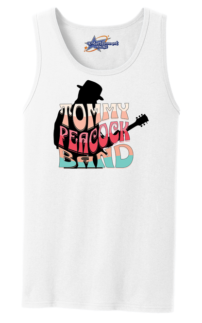 Tommy Peacock Retro Men's Tank Top - Art on front OR Back. Sizes to 4XL