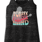 Tommy Peacock Band Retro design  Black Marble racerback tank top for women