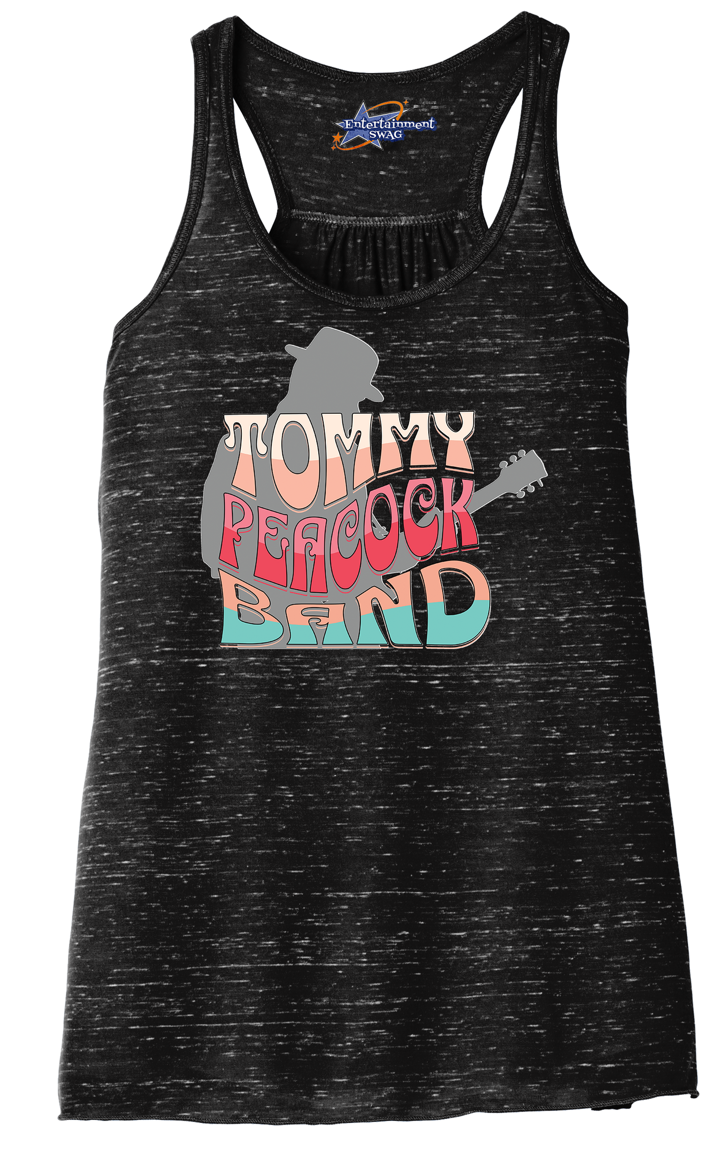 Tommy Peacock Band Retro design  Black Marble racerback tank top for women