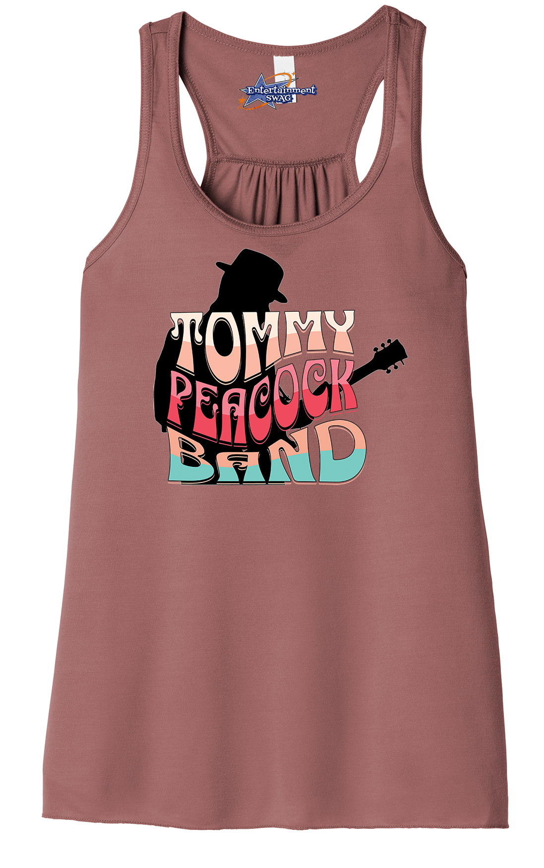 Tommy Peacock Band Retro design Mauve racerback tank top for women