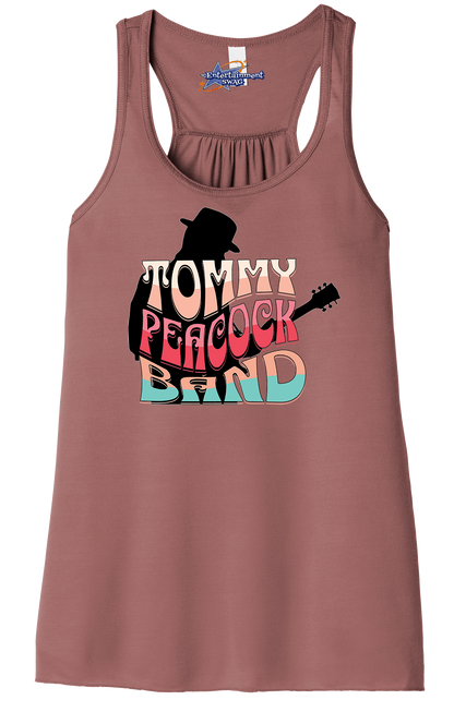 Tommy Peacock Band Retro design Mauve racerback tank top for women