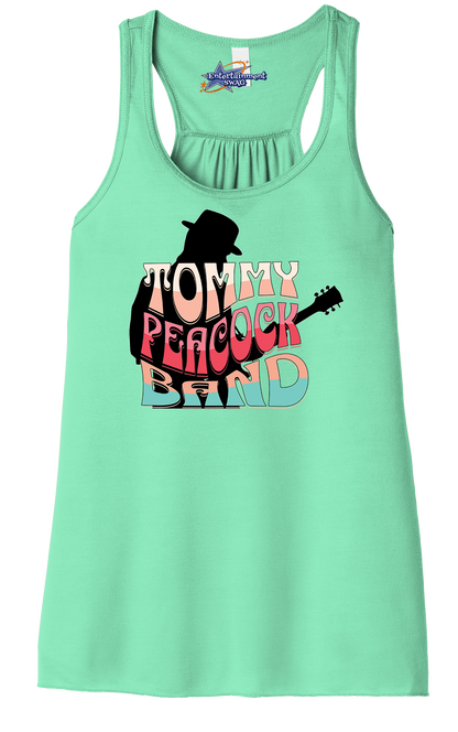 Tommy Peacock Band Retro design Mint green racerback tank top for women