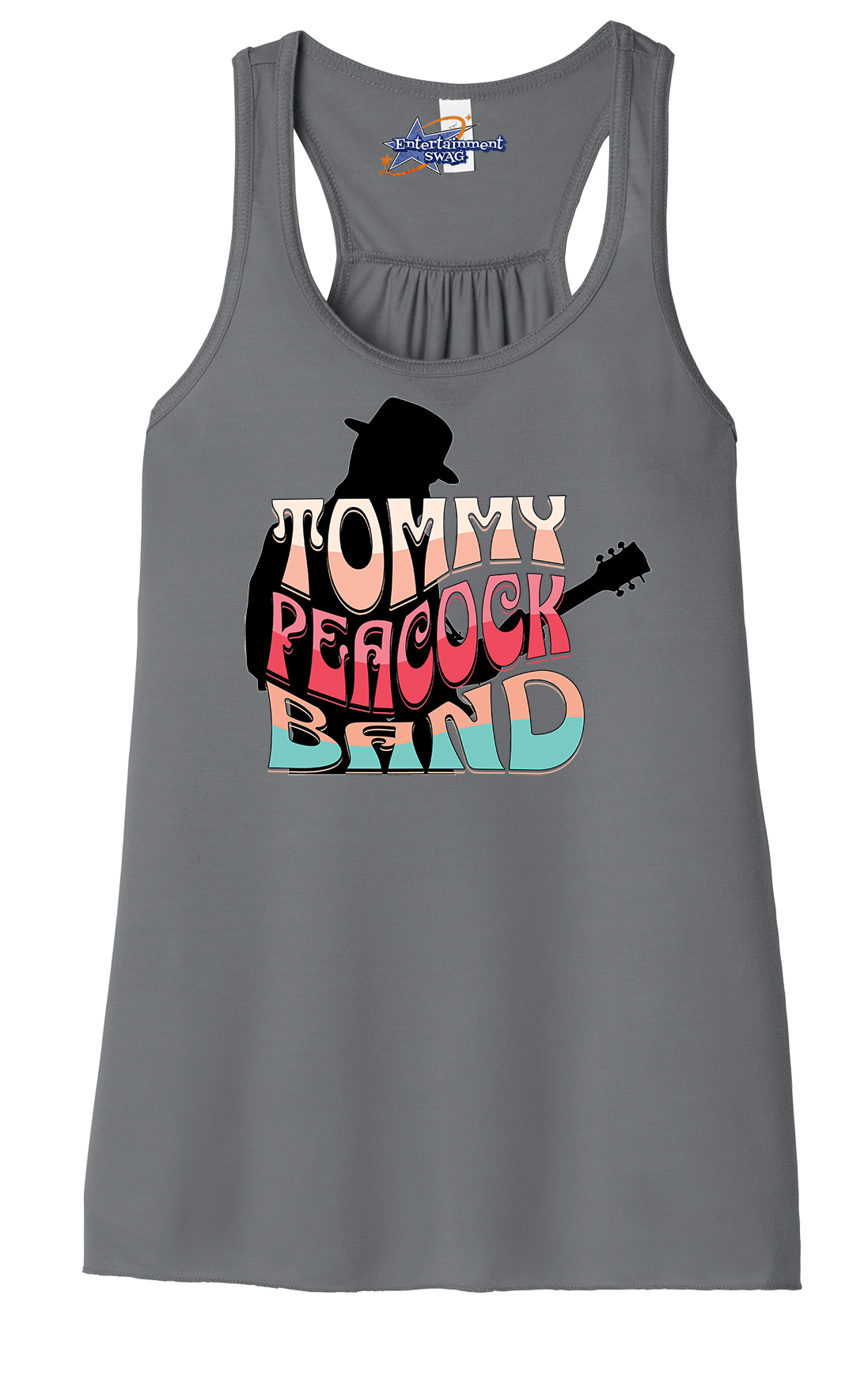 Tommy Peacock Band Retro design Storm color racerback tank top for women