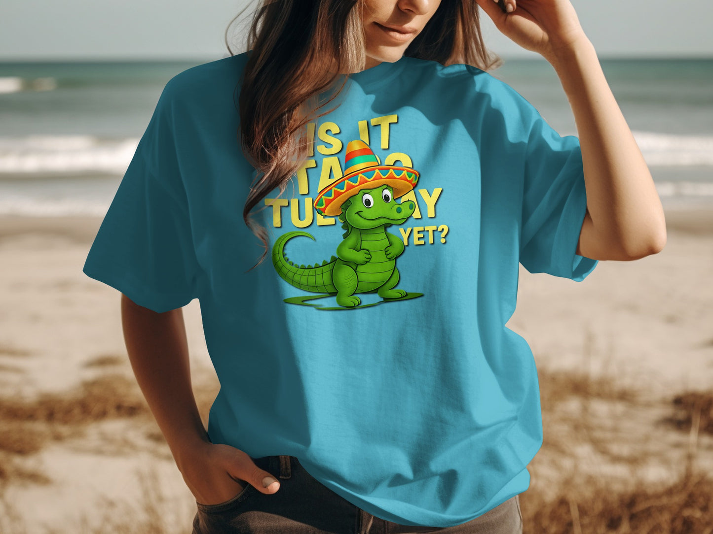 Is It Taco Tuesday Yet Cute Dinosaur Graphic T-shirt