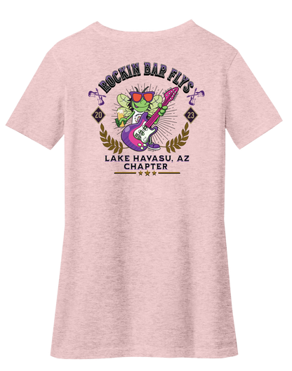 Rockin Bar Flys Womens V-Neck Tee - Customizable Chapter - 4 colors