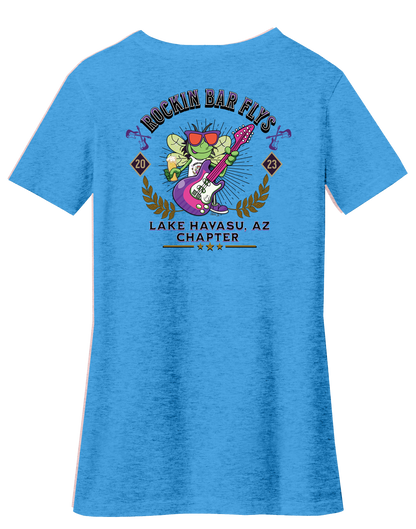 Rockin Bar Flys Womens V-Neck Tee - Customizable Chapter - 4 colors