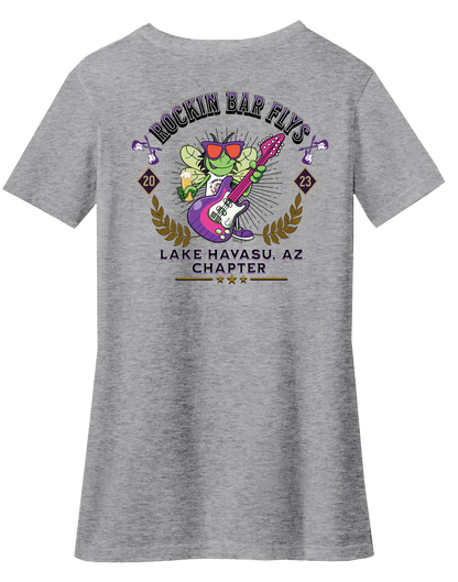Rockin Bar Flys Womens V-Neck Tee - Customizable Chapter - 4 colors