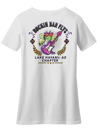 Rockin Bar Flys Womens V-Neck Tee - Customizable Chapter - 4 colors