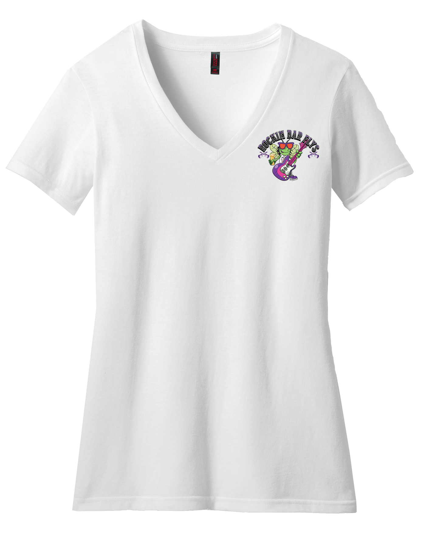 Rockin Bar Flys Womens V-Neck Tee - Customizable Chapter - 4 colors