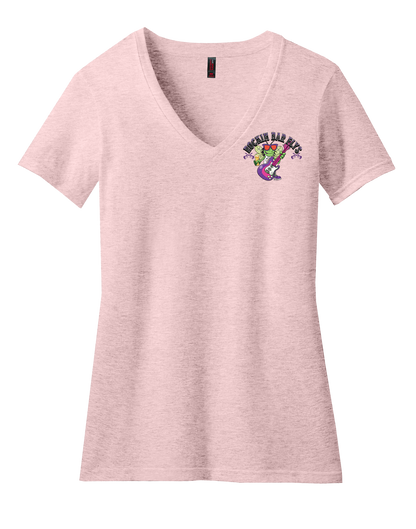 Rockin Bar Flys Womens V-Neck Tee - Customizable Chapter - 4 colors
