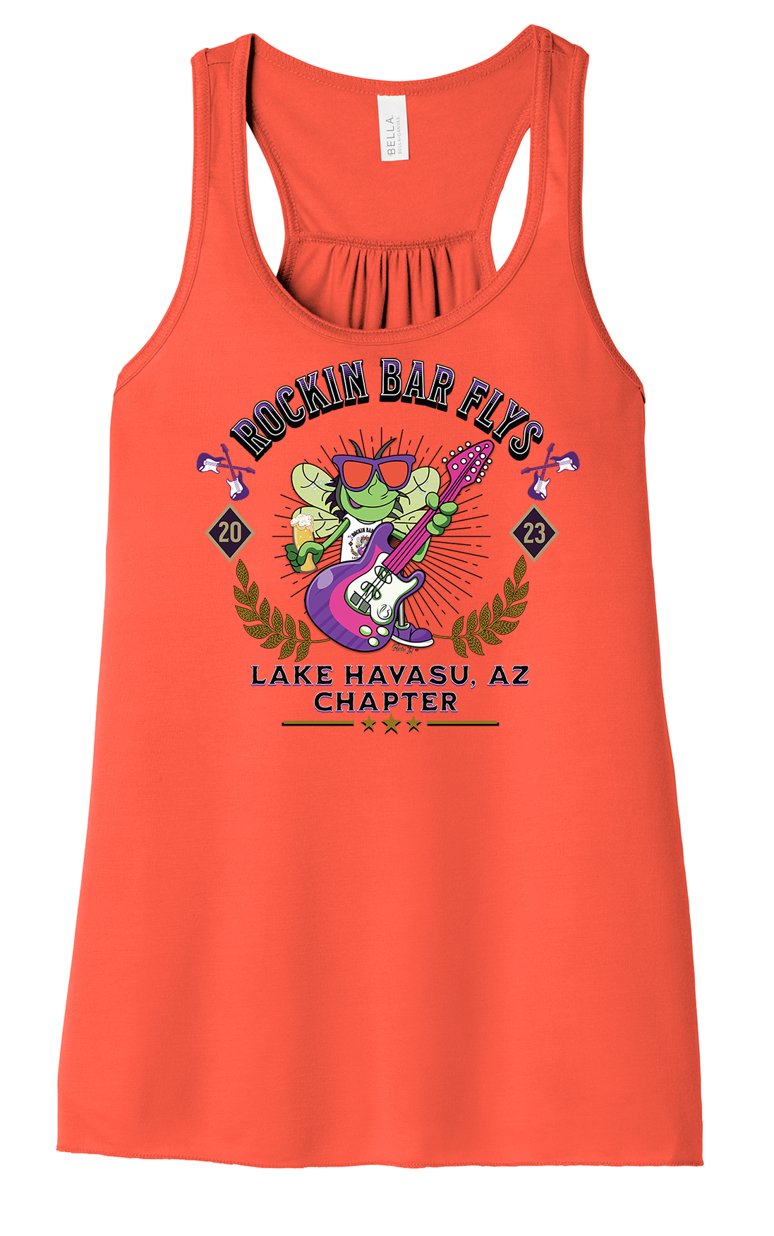 Rockin Bar Flys Womens Racerback Tanks - Customizable City and State - 8 colors