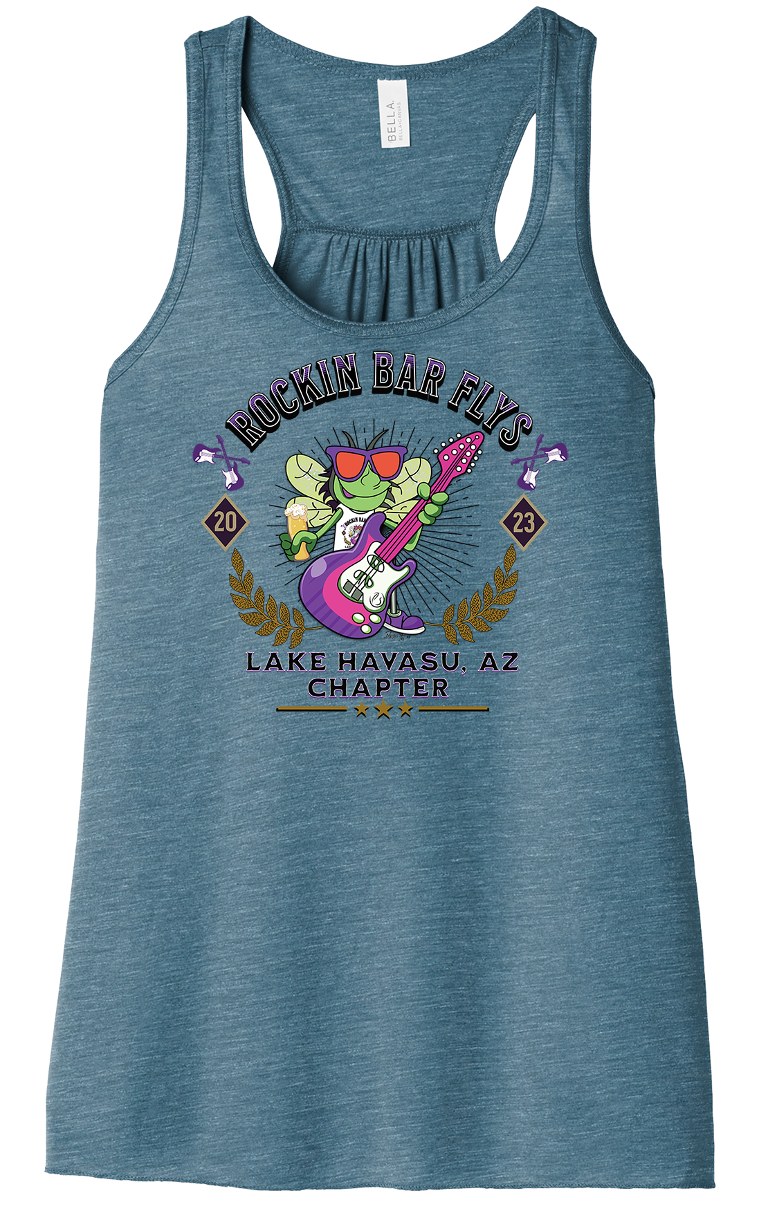 Rockin Bar Flys Womens Racerback Tanks - Customizable City and State - 8 colors