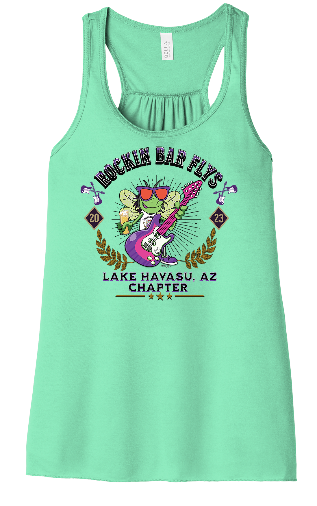 Rockin Bar Flys Womens Racerback Tanks - Customizable City and State - 8 colors