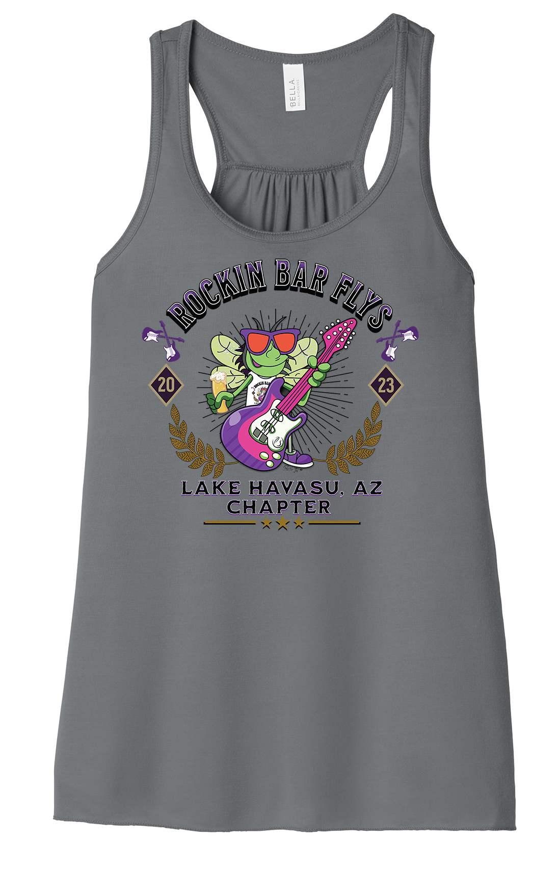 Rockin Bar Flys Womens Racerback Tanks - Customizable City and State - 8 colors