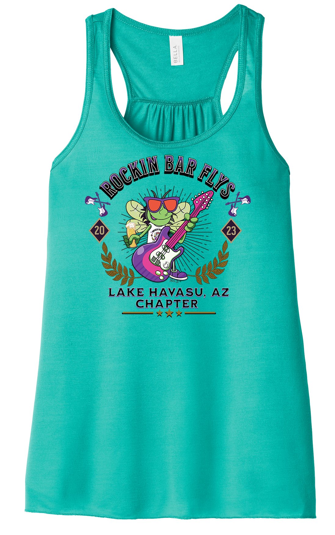 Rockin Bar Flys Womens Racerback Tanks - Customizable City and State - 8 colors